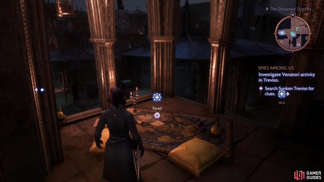 Find the first note ion a balcony attached to a building north of the southernmost Drowned District beacon.