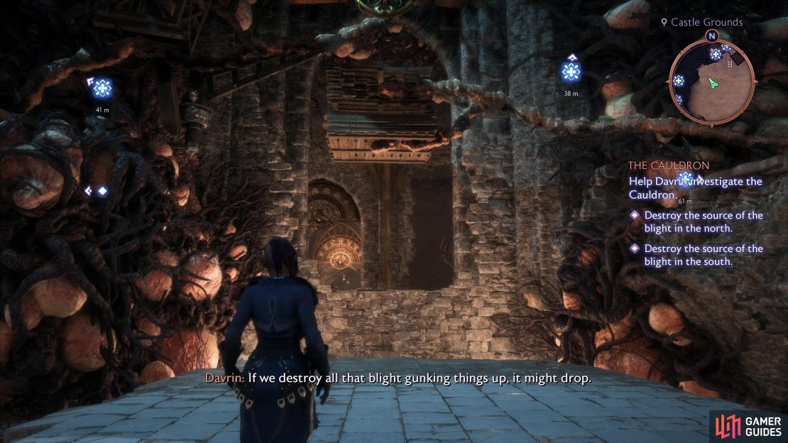 Find some stairs leading to the interior of the keep - to The Cauldron itself. To get access you&rsquo;ll need to destroy some blight cysts.