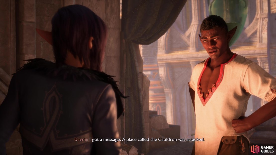 Hear out your companion&rsquo;s problems and concerns following &ldquo;The Siege of Weisshaupt&rdquo; and Davrin will eventually give you this quest.