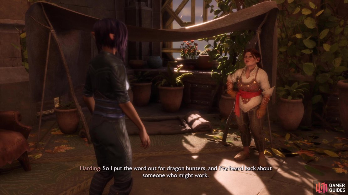 Talk to Solas and he&rsquo;ll recommend getting a dragon expert onboard, then confer with Harding and she&rsquo;ll find you a dragon slayer.