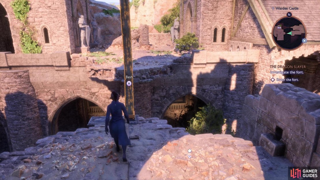 After reaching the Warden Castle, head west and knock down a beam to create a shortcut back to the Clifftops.