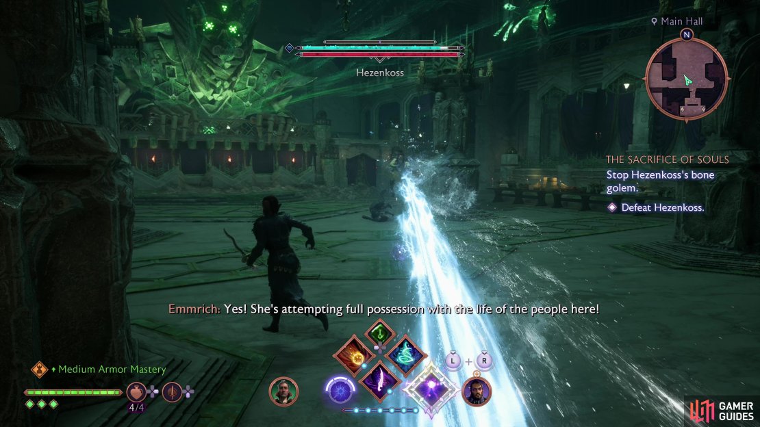 One of Hezenkoss&rsquo;s most dangerous attacks is her polar ray - a sustained beam of ice that inflicts massive damage and can chill enemies.