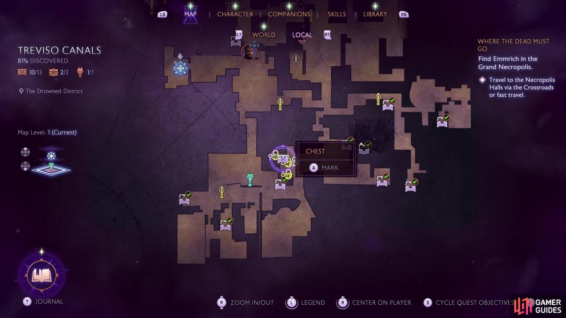 The location of chest #12 on the map.