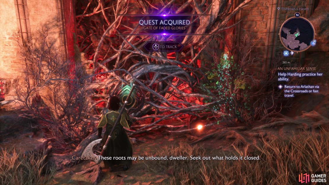 The Gate of Faded Glories can be found in Elvhenan&rsquo;s Haven in the Crossroads of Dragon Age: The Veilguard.