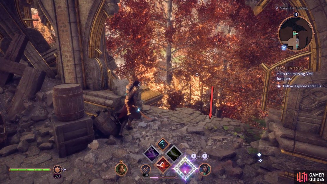 Head north from the Nameless Building, Fast Travel, and take the ladder down to the Shadowy Grove.