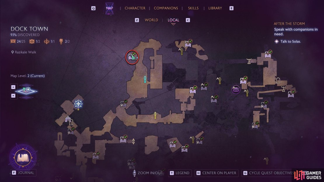 Razikale Walk can be found in the north of Dock Town. The chest is north of the Temple of Andraste.