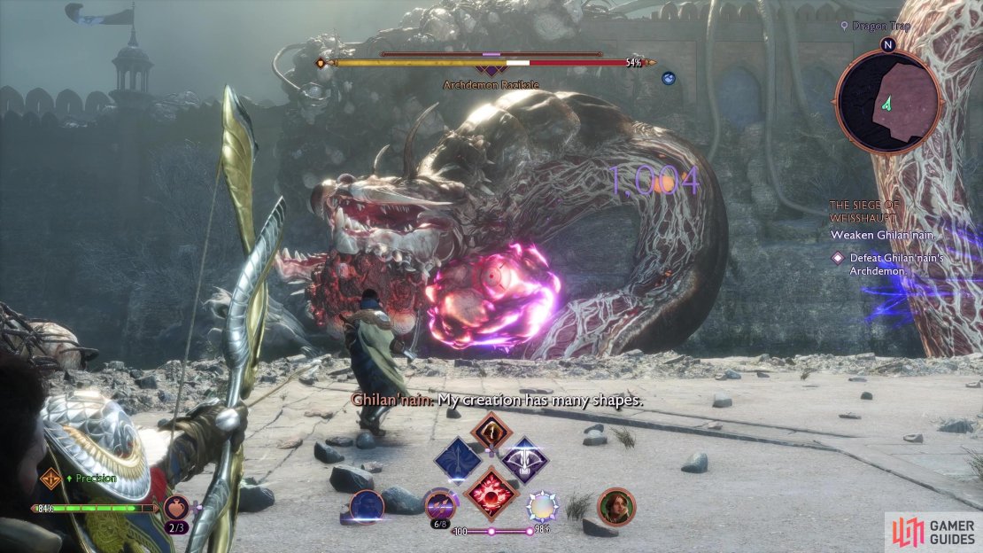 Focus on hitting the bosses weak points