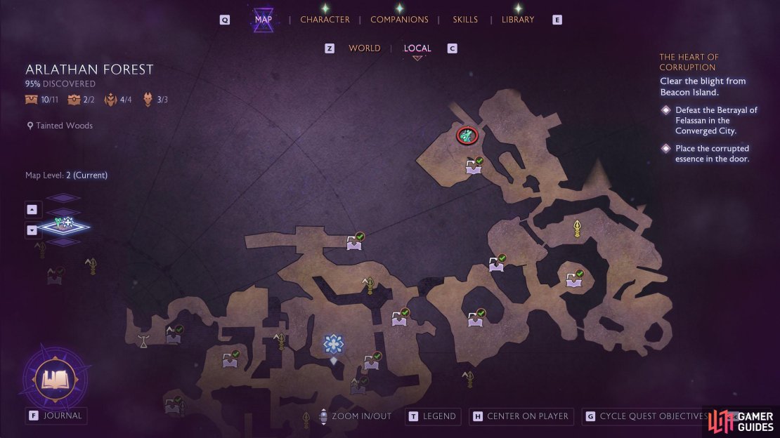 Tainted Woods can be found in the northeast of Arlathan Forest.