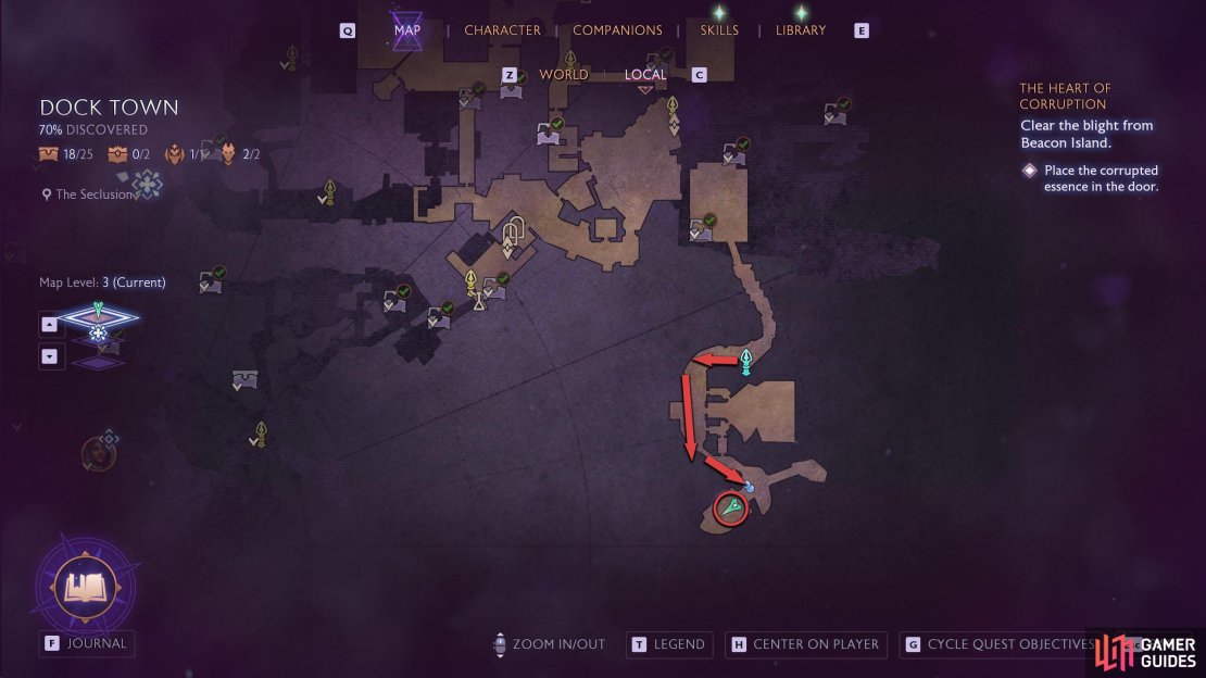 The Seclusion can be reached by heading south from The Spillway Fast Travel in the southeast of Dock Town.