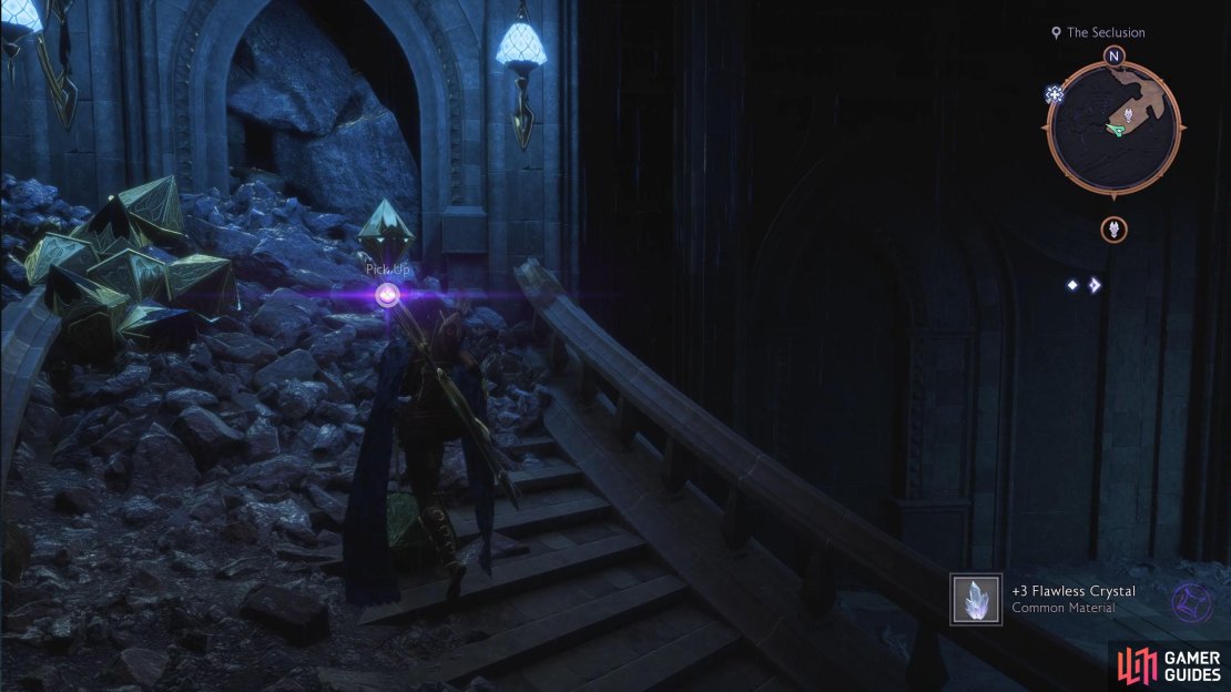 Activating the Altar will dispel the barrier, allowing you to grab the power crystal at the back.