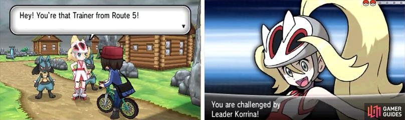 The third gym leader and her two Pok&eacute;mon pets.
