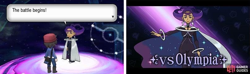 Olympia has a combination of Psychic, Flying and Water-type Pok&eacute;mon.