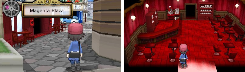 Lysandre’s Cafe is just opposite the central Pokemon Centre in Lumiose City.