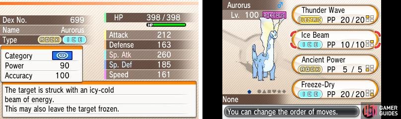 Aurorus (Rock/Ice) has STAB with all three attack moves; sweet!