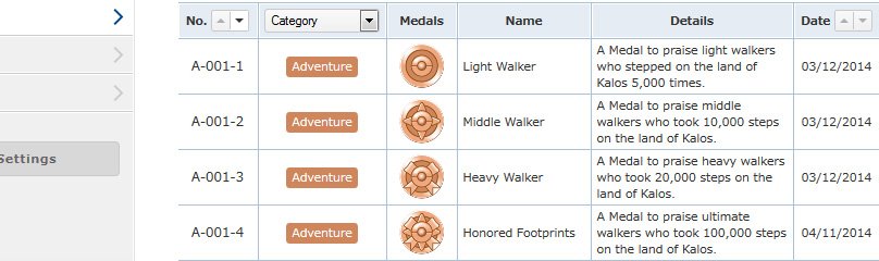 Medals can only viewed from the Pokemon Global Link website.