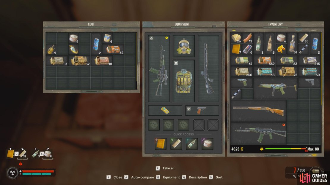 An overflowing inventory is a good way to get yourself killed in The Zone, as you&rsquo;ll be rooted to the spot until you make some space.