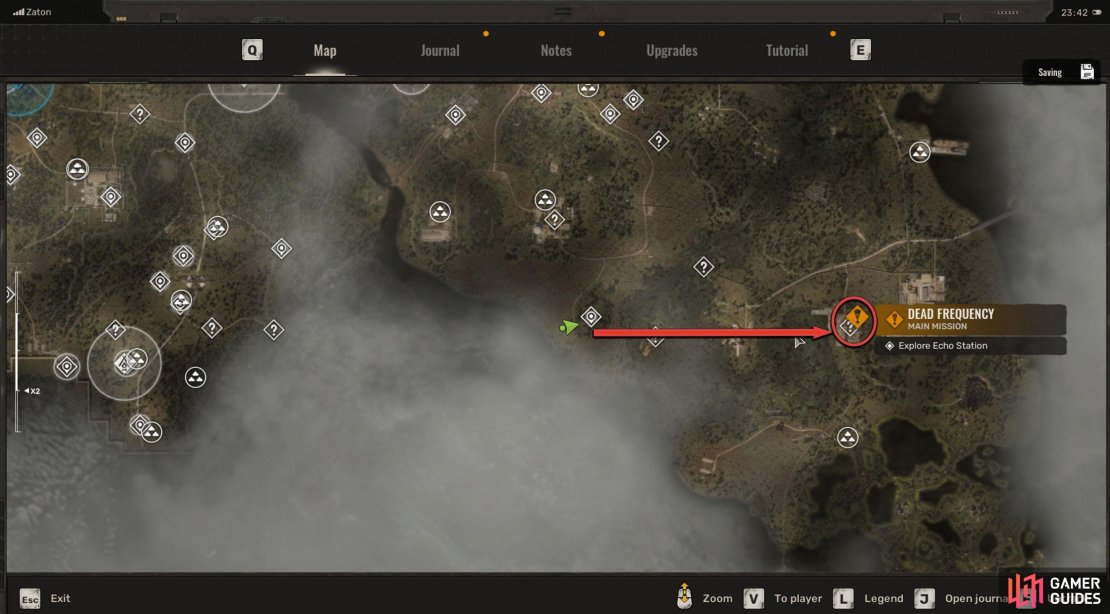 Echo Station is due east of Vent.