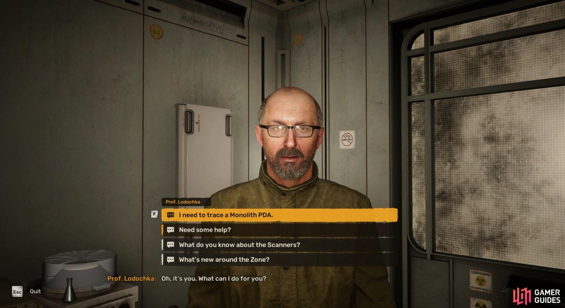 Speak to the professor and ask if he needs some help to start a side mission.