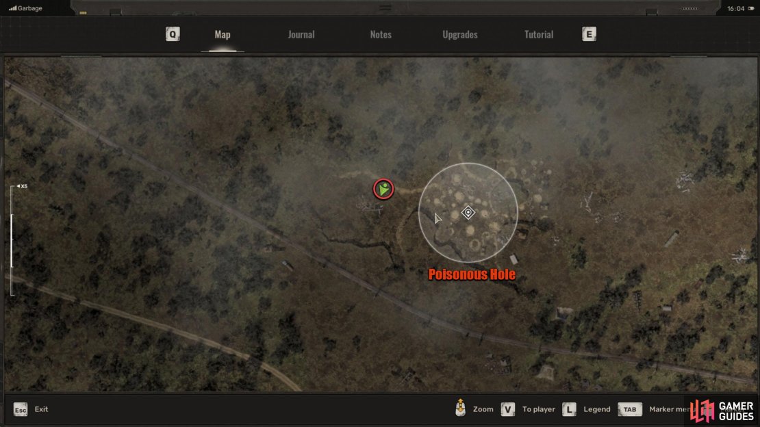 The stash is in a tunnel west of the Poisonous Hole.