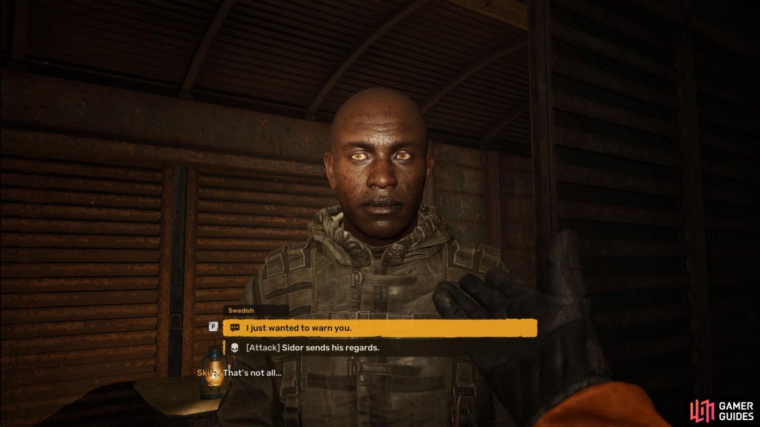 If you warn Swedish about the hit on him, he&rsquo;ll wire some coupons over to you. Whether you kill him after is up to you.