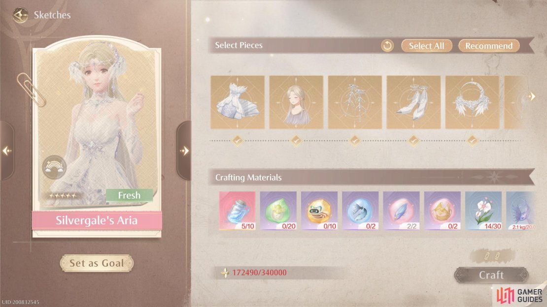 Crafting the entire Silvergale&rsquo;s Aria outfit will take a very long time&hellip;