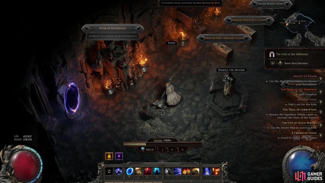 Use the Ascendancy Altar at the end of the trial,