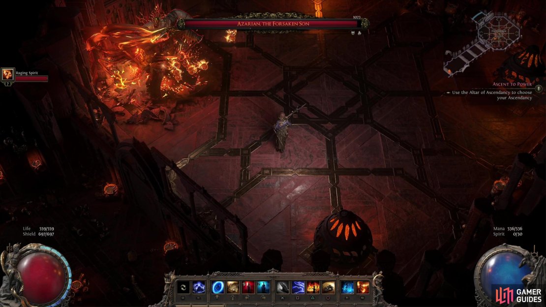 Over the course of the battle, Azarian&rsquo;s attacks will smash the braziers in the corners of the room,