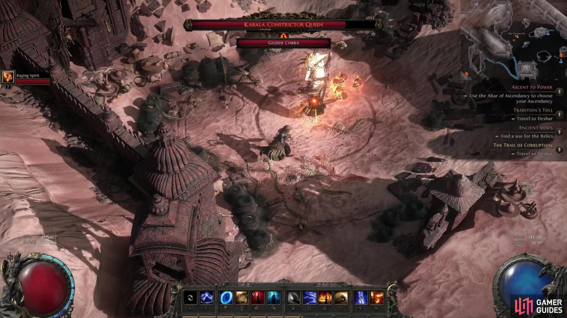 Kabala can summon a large number of Gilded Cobra,