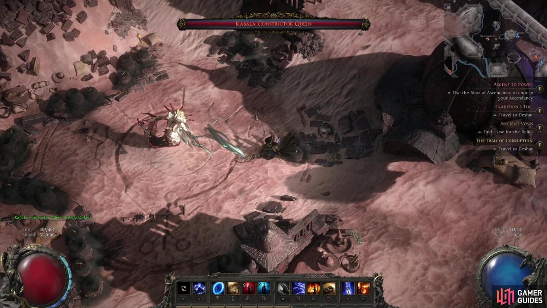 Kabala will start out the fight pretty slow - tossing magical bolts at you.