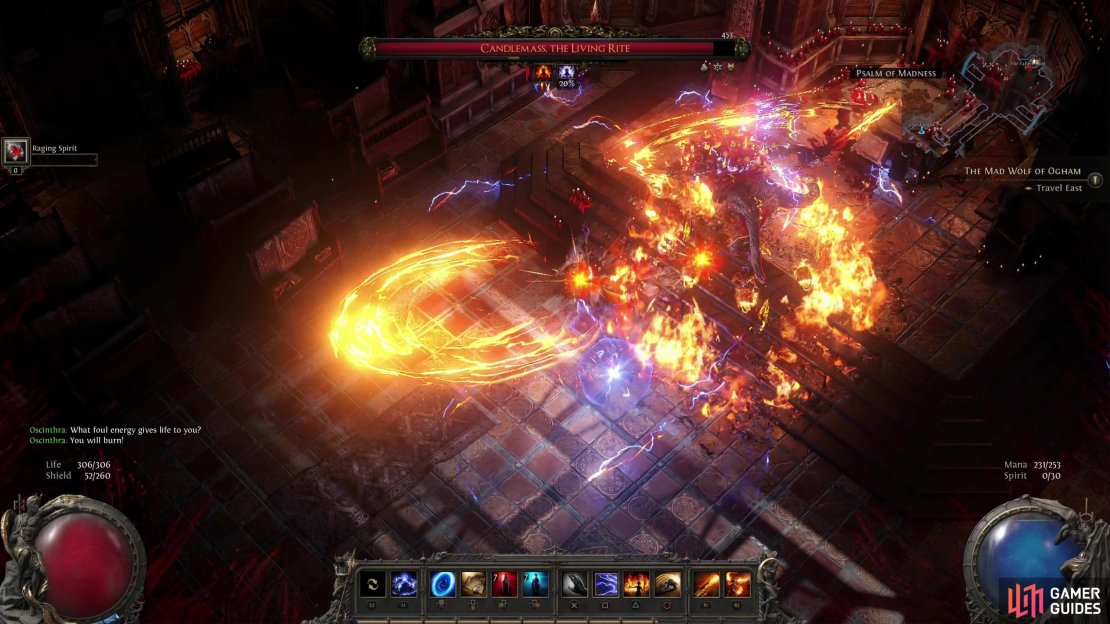 Candlemass can shoot out a flame arc with his sword swings,