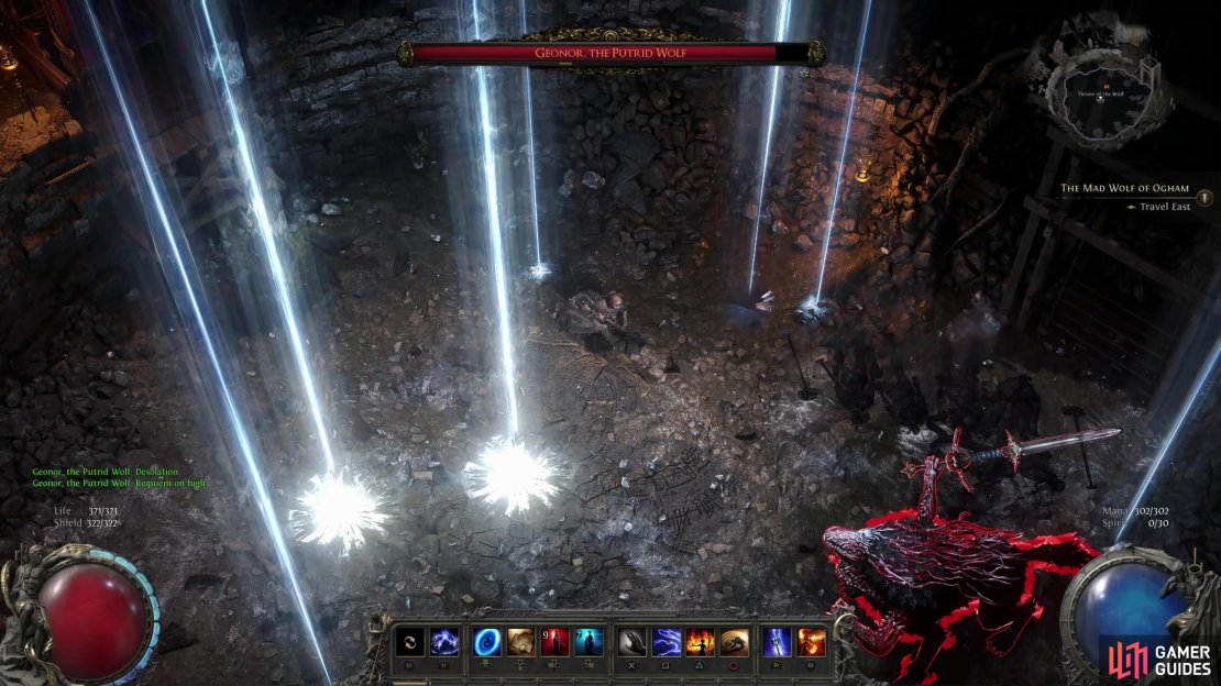 Geonor has two pillar attacks, which function similarly: pillars of ice,