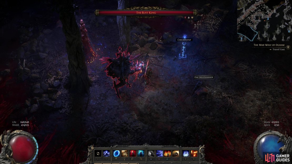 The Rust King is initially content to shuffle after you and swat you,