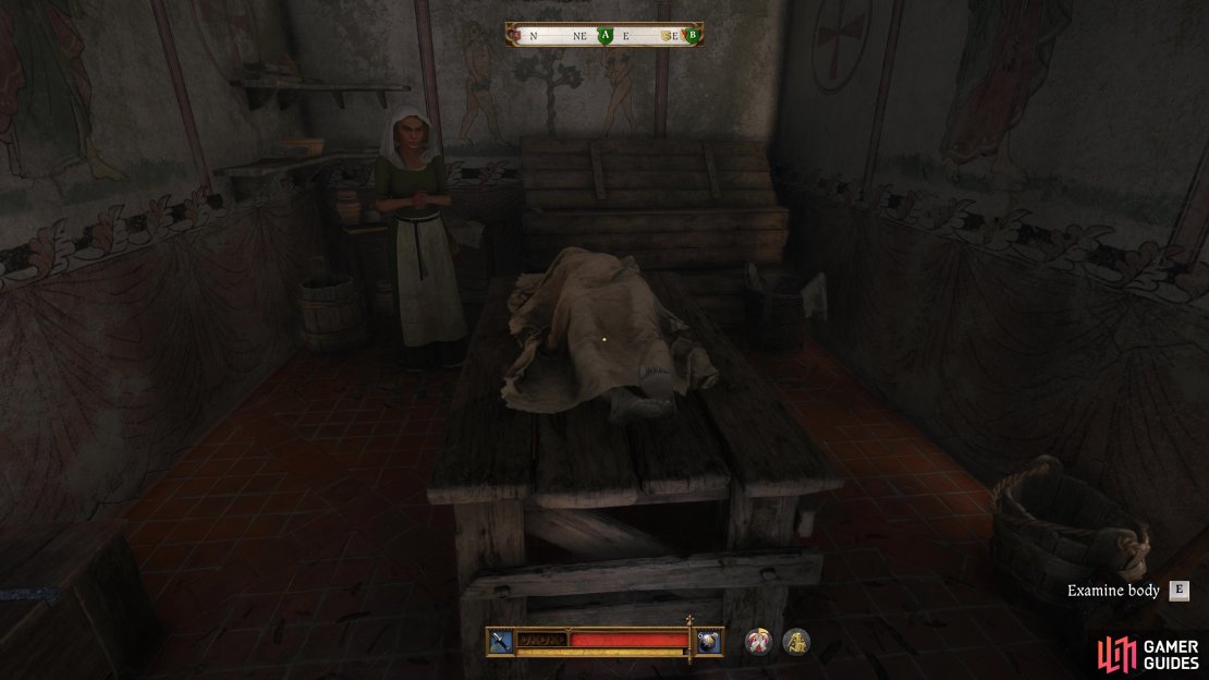 Examine the body to determine the cause of death.