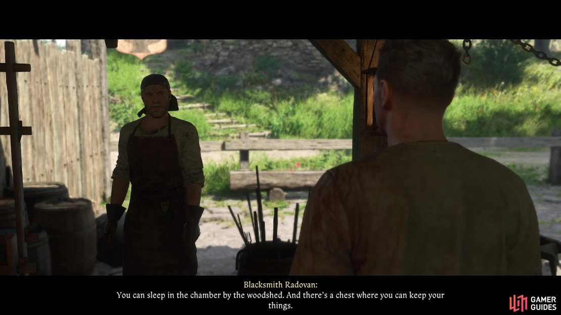 You&rsquo;ll regain access to a bed by talking to the blacksmith or the miller during &ldquo;Wedding Crashers&rdquo;,