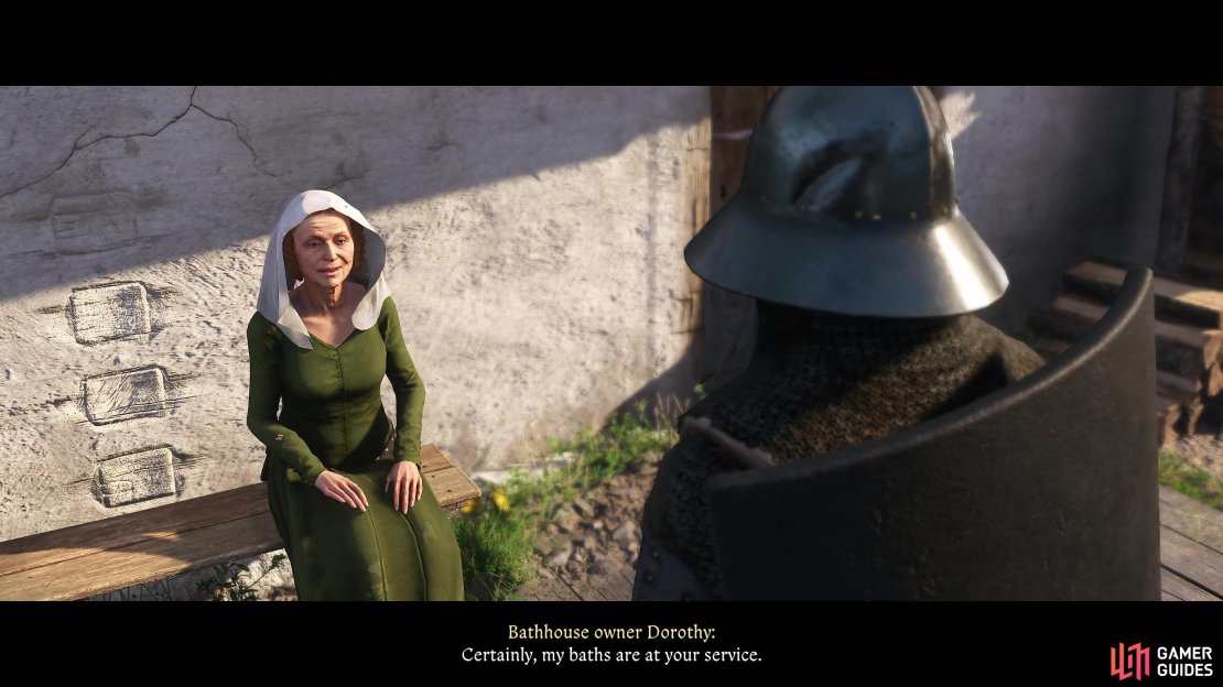 To get cleaner than what a trough can manage, you&rsquo;ll need to visit a bathhouse, which will launder your equipped clothes and armor as well as giving you a proper bath,