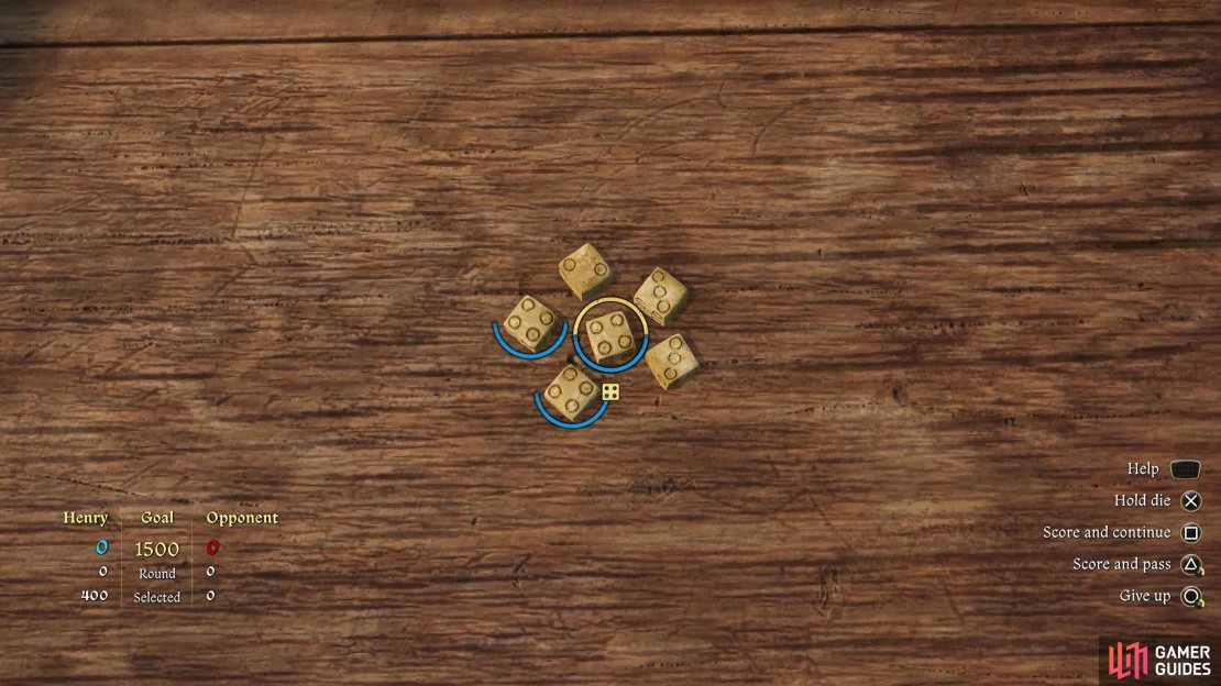 Most of the scoring combos are multiples of a kind of the same dice,