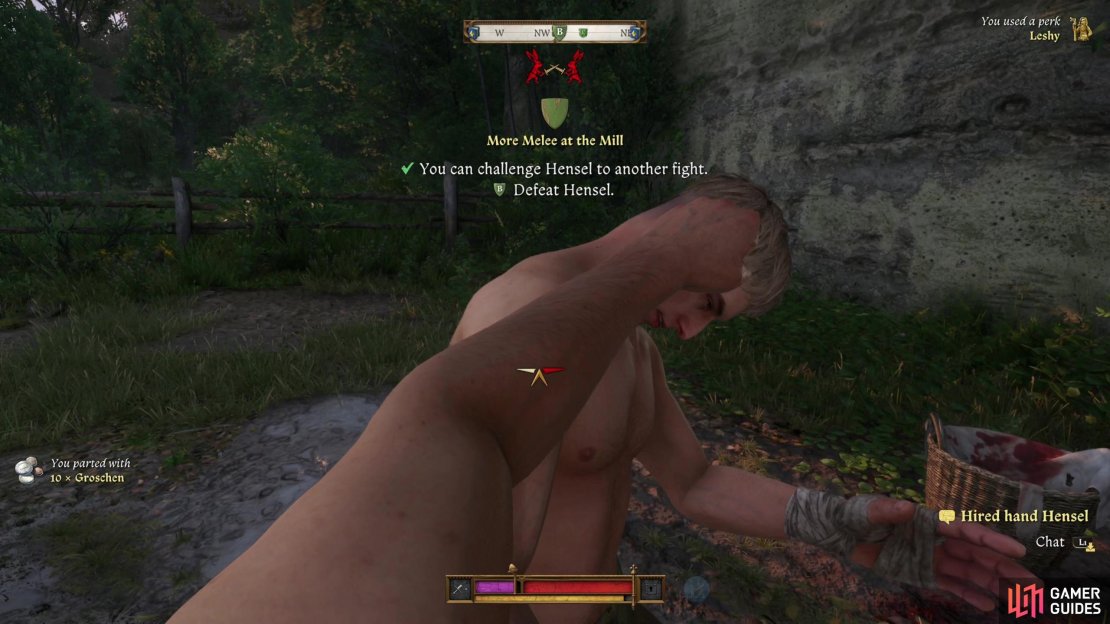 Hone your Unarmed skill by thrashing the fighters at the Lower Semine Mill again - each rematch starts a repeatable &ldquo;More Melee at the Mill&rdquo; quest.