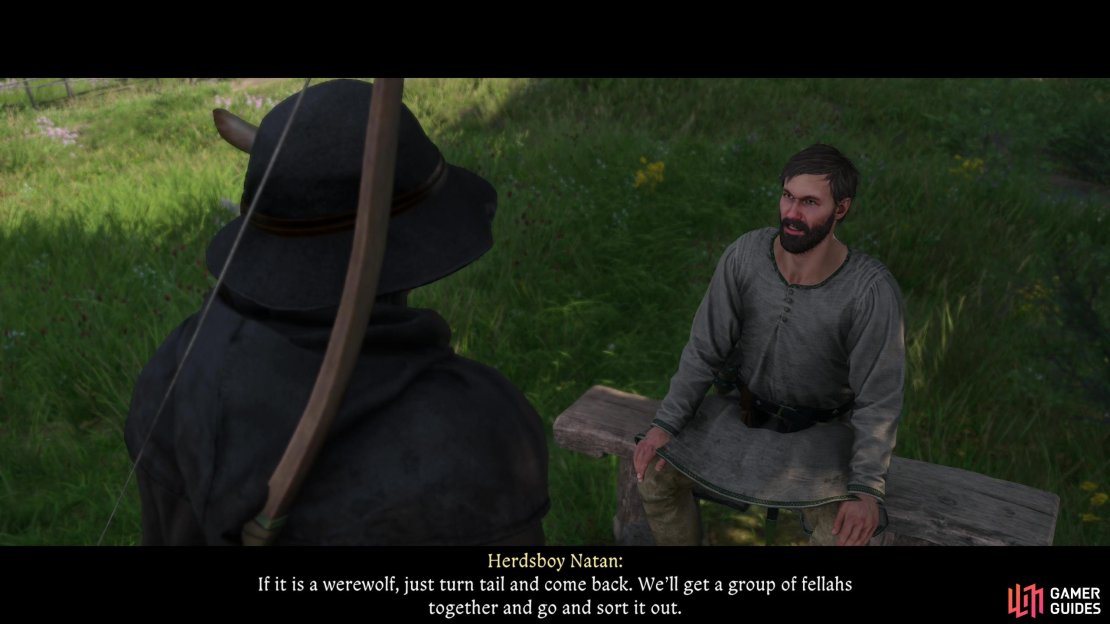 Talk to Herdsboy Natan to start this quest and learn about the werewolf (possibly) that&rsquo;s hunting Semine&rsquo;s sheep.