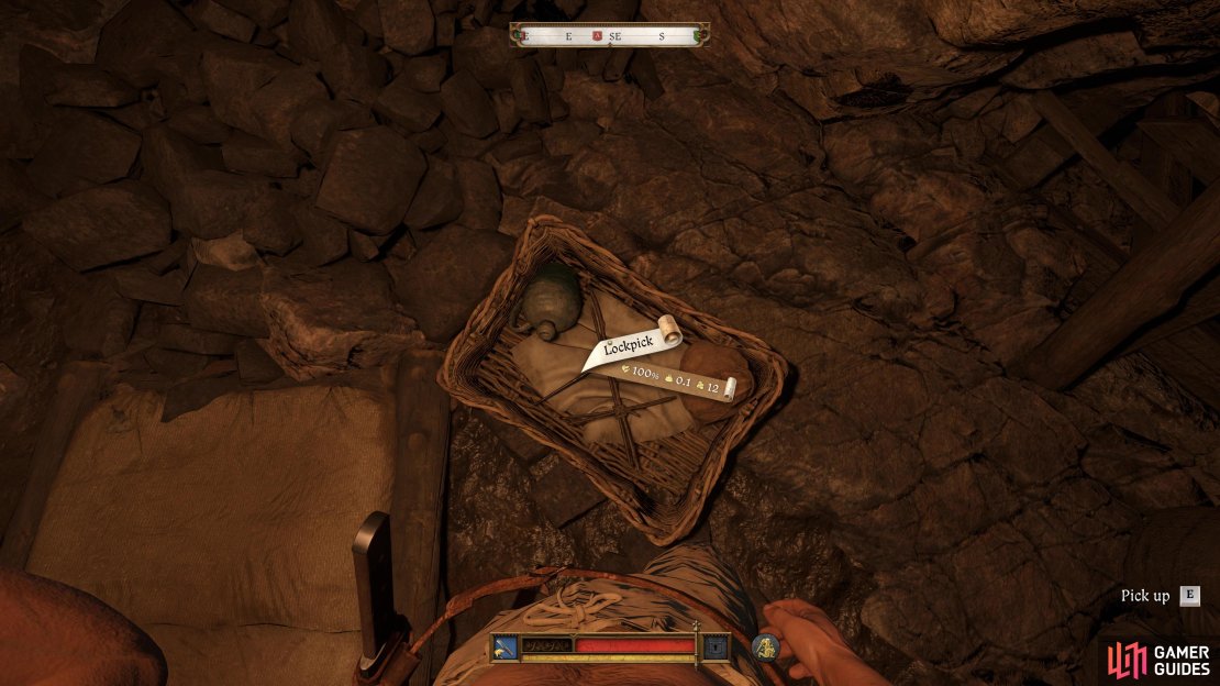 Grab the Lockpick from this basket.