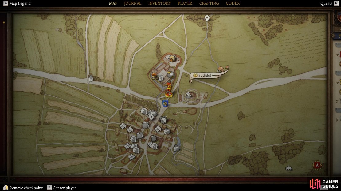 You&rsquo;ll find Captain Frenzl in Suchdol near the baths. There will be no quest marker.