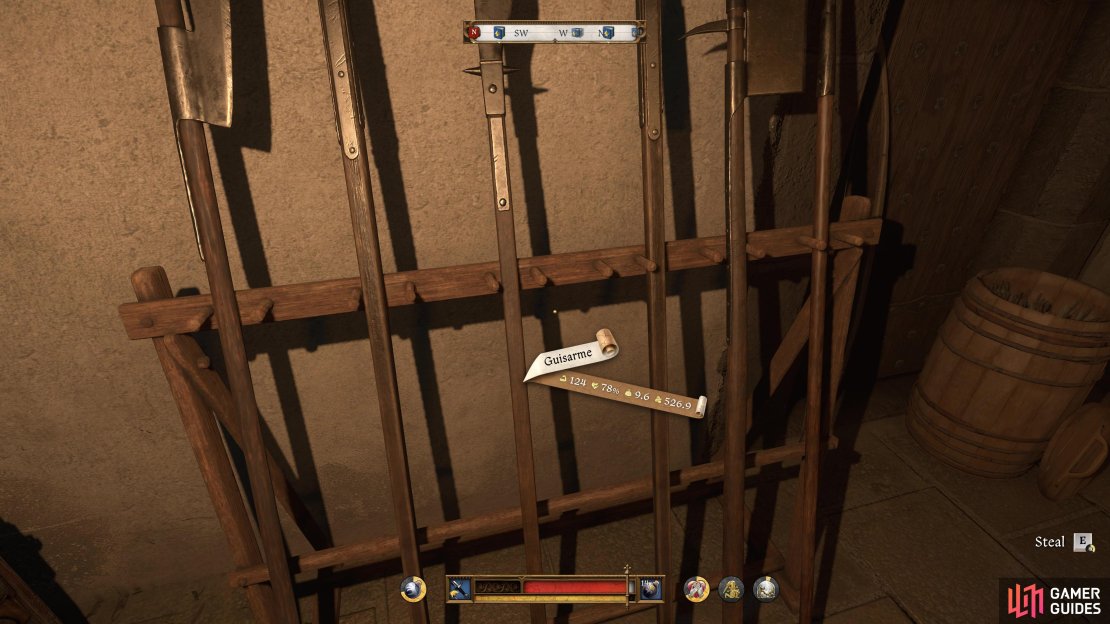 Be sure to loot and equip a Polearm from the armory.
