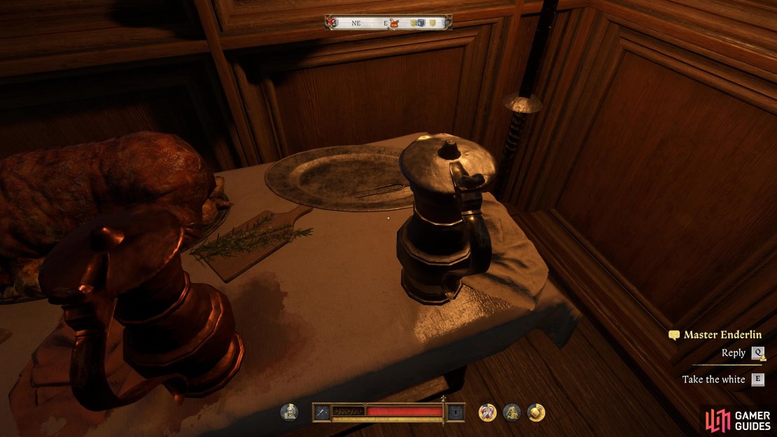 The Wine can be found on the table behind where you first start this scene.