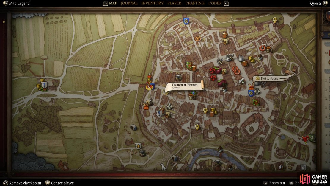 Head to the location of the fountain