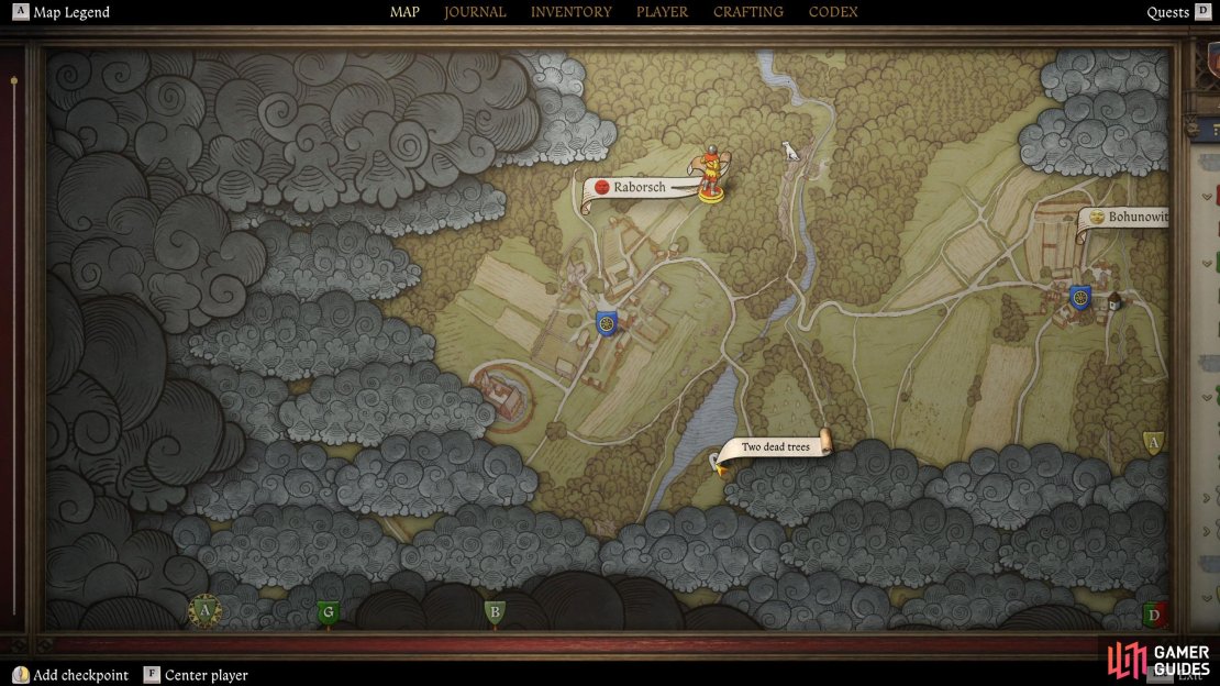 The stash location will be marked on your map to the south.