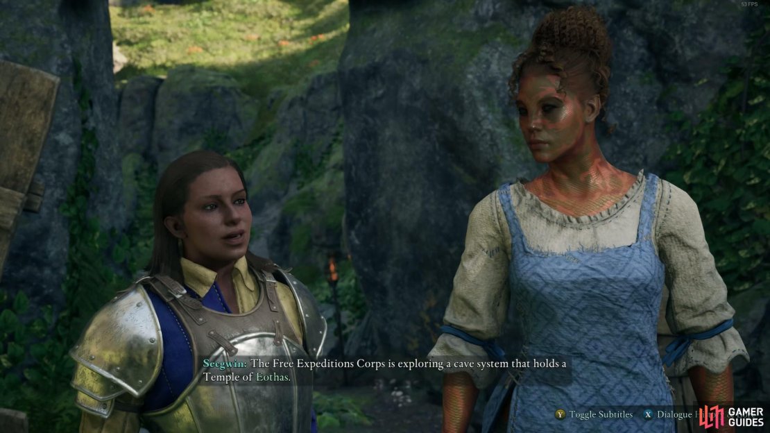 You&rsquo;ll run into Secgwin and Kauia near the temple.