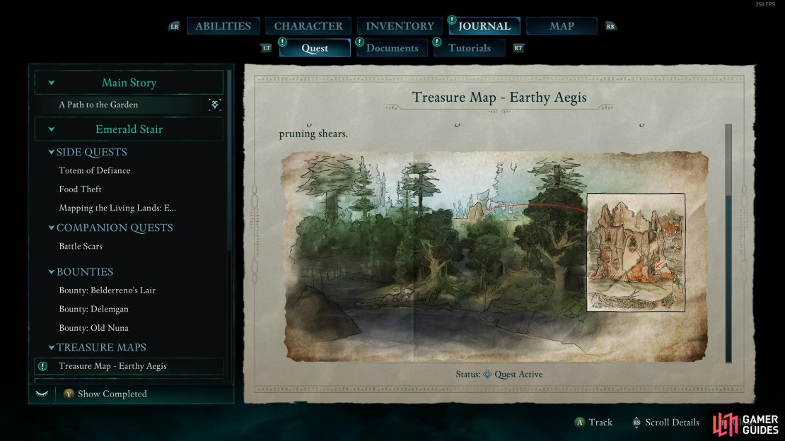 The treasure map points to an old tower.