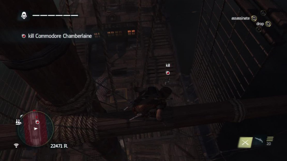 The lower masts are always good assassination spots. Just make sure you aren&rsquo;t spotted on your way up.