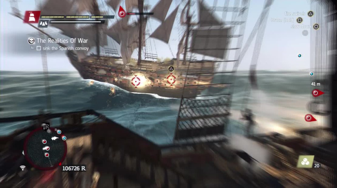 It can sometimes be easier to focus on taking out the man o&rsquo; war before dealing with the brigs as otherwise, you can get picked off by the mortars. It is entirely dependant on you.