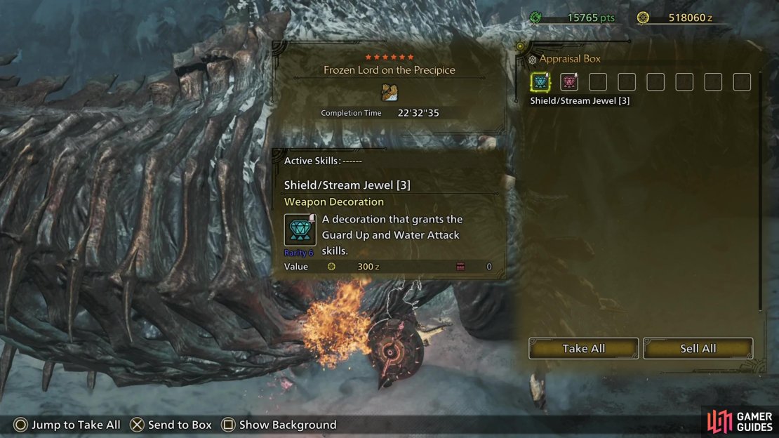 Defeat high rank monsters to earn rarer jewels,