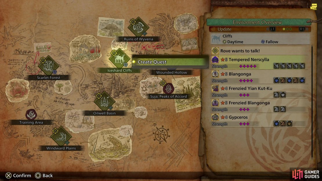 You can start Field Survey hunts via the world map,